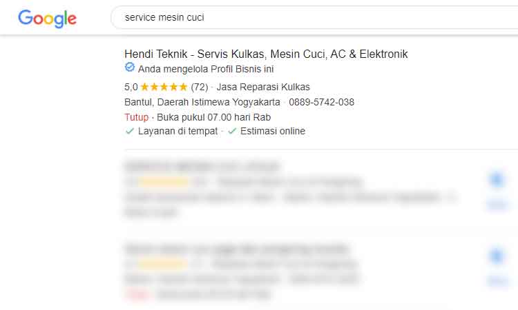 service mesin cuci jogja