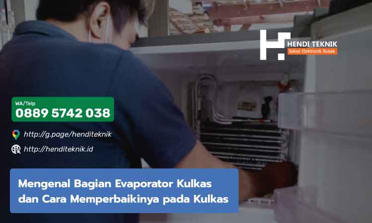 Suhendi sedang service bagian evporator kulkas